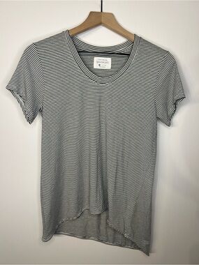 Southcott Women’s Short Sleeved Striped Asymmetrical Tee, Size 0 (XS)